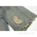 Jeans vintage short en coton de lavage léger